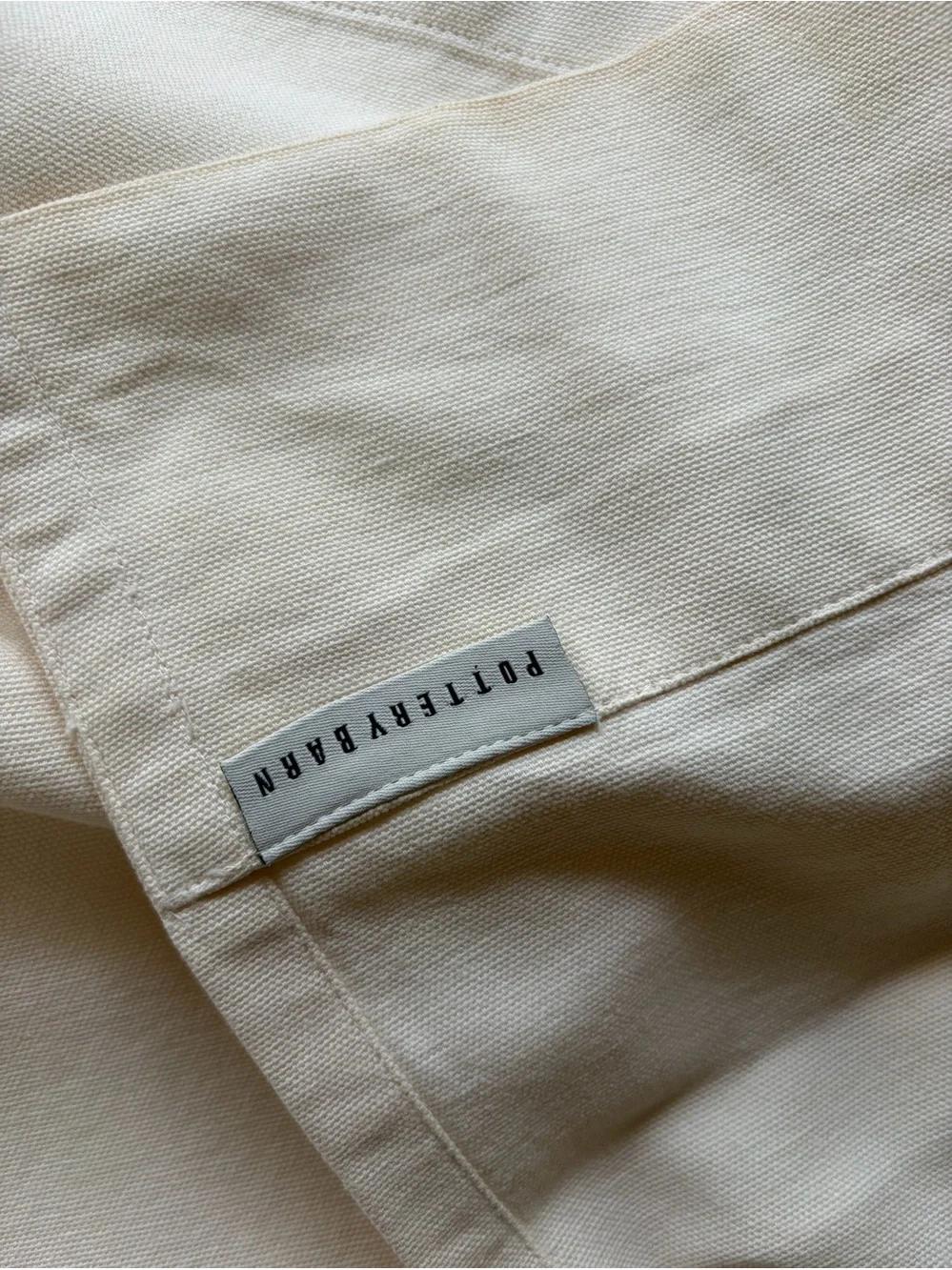 Pottery Barn Tab Top Curtains & Holdbacks Set White Linen Look 6 Pcs
